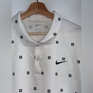 Nike Tour Dri-Fit Icon All Over Print Golf Polo White Men's Size XXL